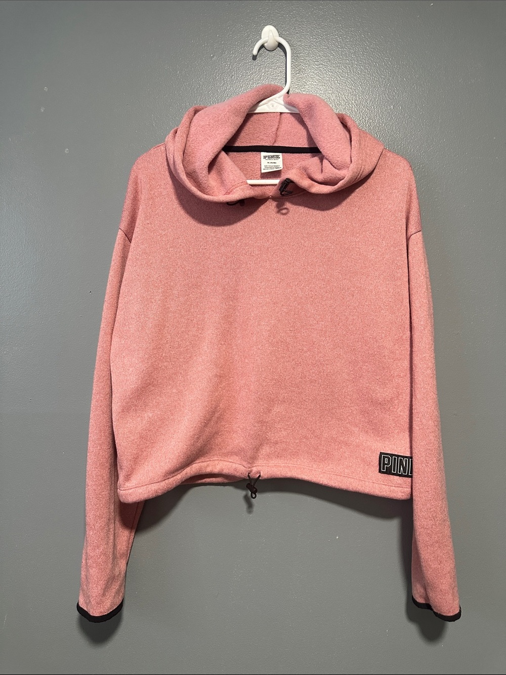 PINK Victoria's Secret Dusty Rose Fleece Hooded Pullover